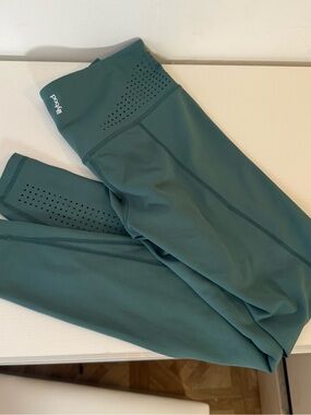 Lilybod Heidi leggings in a teal green color high waisted size XS